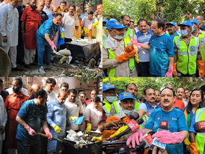 BJP Chief Concludes 'Sewa Pakhwada', Takes Part in Swachhata Abhiyan