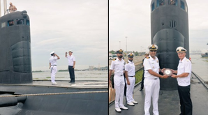 Russian Submarine Ufa Docks at Kochi Port, Receives Warm Welcome by Indian Navy