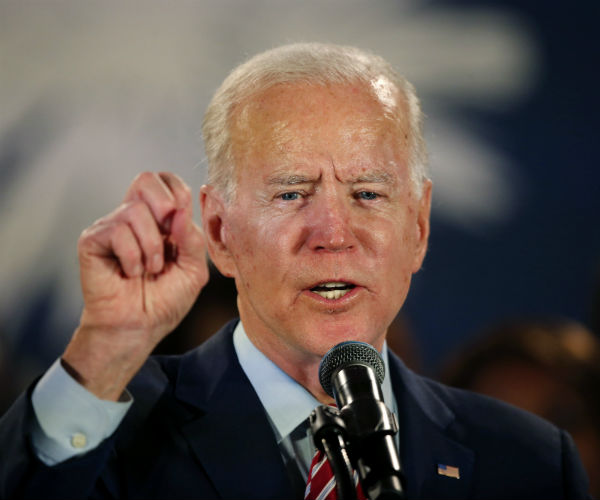 joe biden is shown on the campaign trail