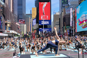 Yogis Create Island of Stillness at New York's Frenetic Times Square