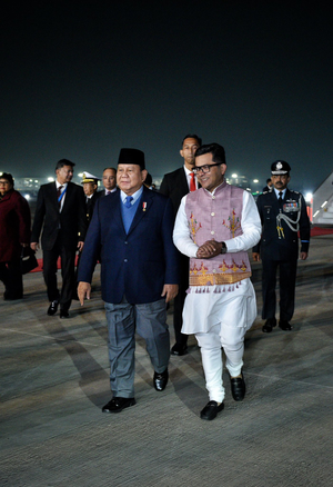 Indonesian President Prabowo Subianto Arrives for Four-day Visit to India Ahead of Republic Day Celebrations