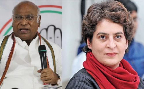 Kharge, Priyanka Reach Belagavi for 'Jai Bapu, Jai Bhim' Event 