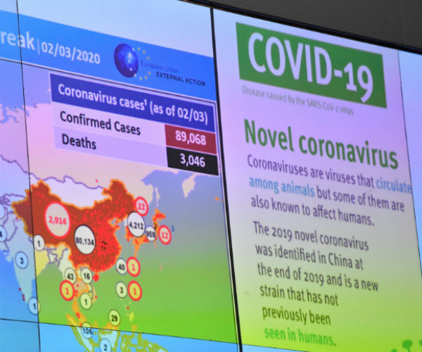 graphic shows confirmed cases on coronavirus around the world