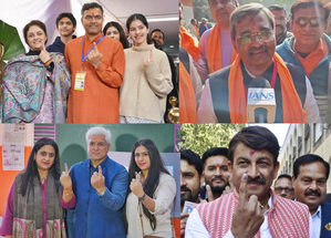 Manoj Tiwari, BJP Leaders Exercise Franchise, Urge Delhiites to Cast Votes 