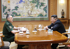 N. Korean Leader Discusses Military Ties with Visiting Russian Minister