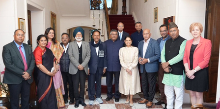 Ravi Shankar Prasad-led Delegation Meets UK's Shadow Foreign Secretary Priti Patel