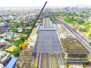 25 Girders Launched in 12 Hours for Redeveloping Gandhinagar Railway Station in Jaipur