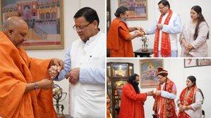 Saints Tie 'Raksha Sutra' to Uttarakhand CM Dhami on 'Raksha Bandhan'