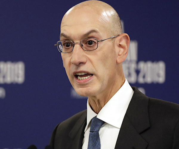 adam silver delivers a news conference