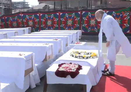HM Shah, J&K CM Omar, LG Sinha Pay Tributes to People Killed by Terrorists