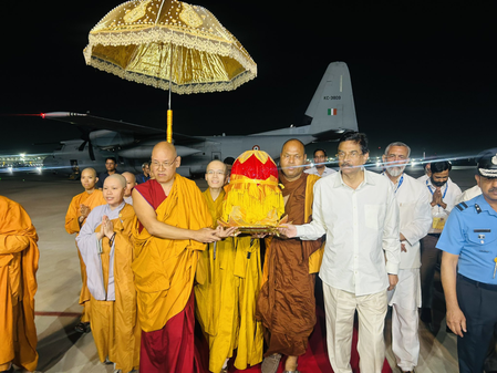 After Month-long Exposition in Vietnam, Holy Buddha Relics Return to India 