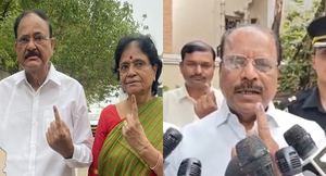 Ex Vice-President, Tripura Governor Cast Votes in Hyderabad