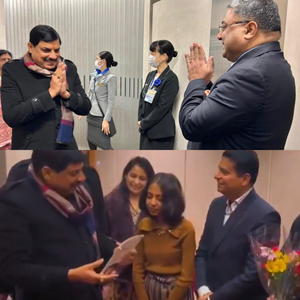 MP CM Mohan Yadav Arrives in Tokyo, Receives Warm Welcome from Indian Community