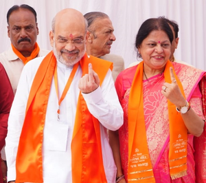 HM Amit Shah Casts Vote, Urges People to 'accept Voting as Duty'