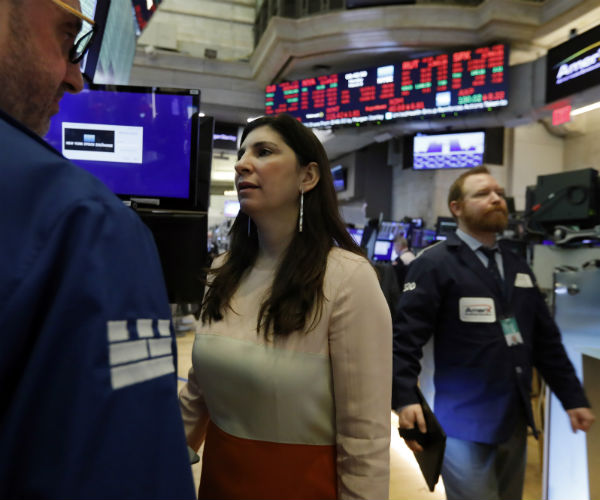 nyse president stacey cunningham is shown on the floor of the new york stock exchange