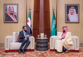 Saudi Crown Prince, Syria's Interim President Meet on Ties, Latest Developments