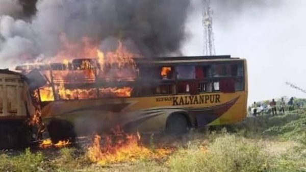 Twelve burnt alive as bus catches fire in Rajasthan