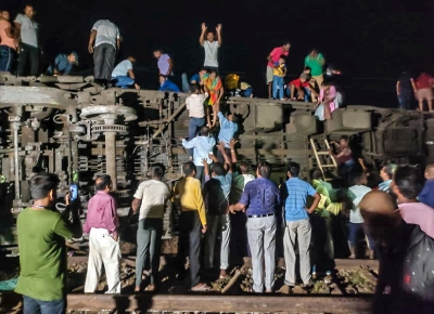 Express Overturns after Hitting Goods Train at Odisha's Balasore, Fatalities Feared