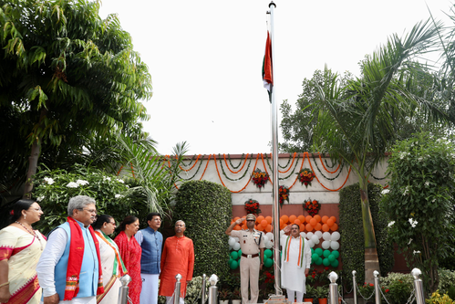 Nadda Hoists Tricolour at BJP Headquarters