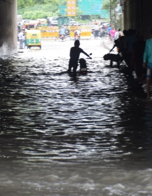 Waterlogging, Traffic Snarls in Delhi after Heavy Rainfall