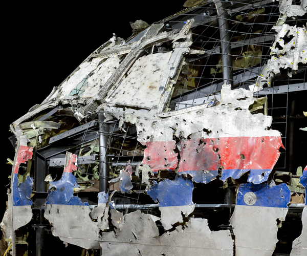 the reconstructed cockpit of the malaysia airlines flight mh17 plane