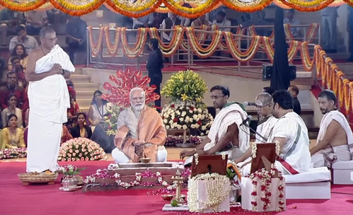 PM Performs Inaugural Pooja at Redeveloped ITPO Complex