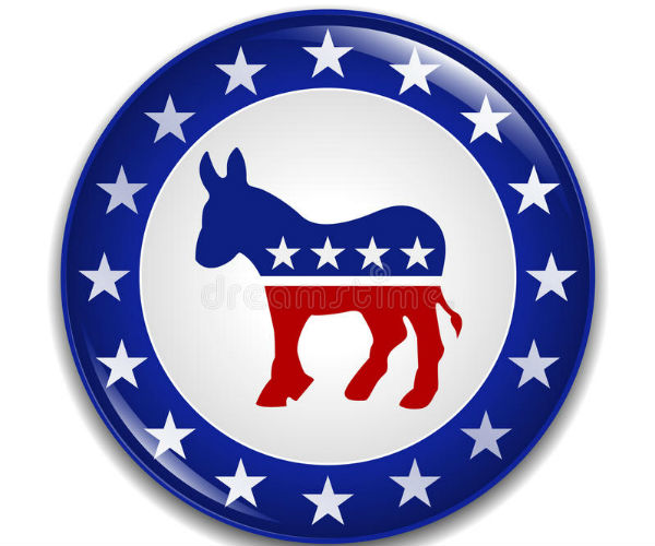 the democratic national committee logo featuring a donkey in the middle of a circle