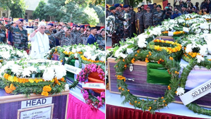 J&K L-G, Army Commander & DGP Lay Wreaths on Fallen Soldiers
