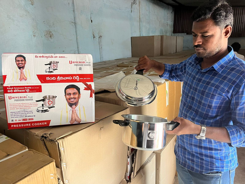 Telangana Congress Leader Booked for Distributing Pressure Cookers